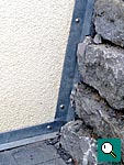 Wandabschlussblech am Haussockel aus Titanzinkblech